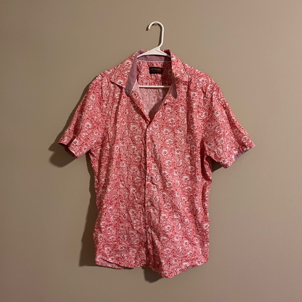 Red floral pattern shirt